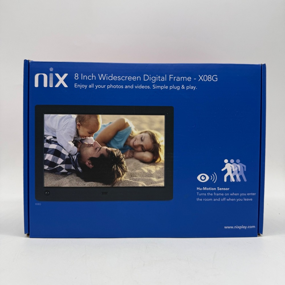 NIX Digital Photo Frame Unisex 8" Black Hu-Motion Sensor SanDisk 32GB USB Bundle